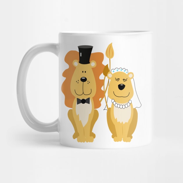 Lion and Lionness Wedding Couple Bride and Groom by JessDesigns